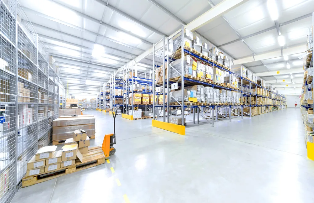 Commercial building refurbishment | brand new warehouse with racking.