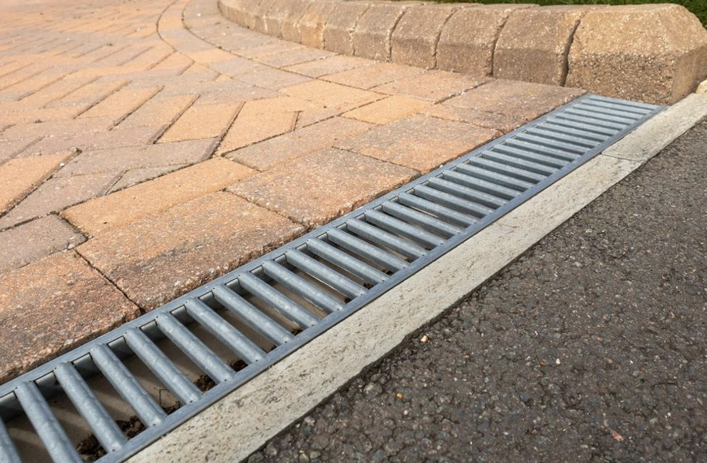Industrial drainage system | Drainage grate on the floor.