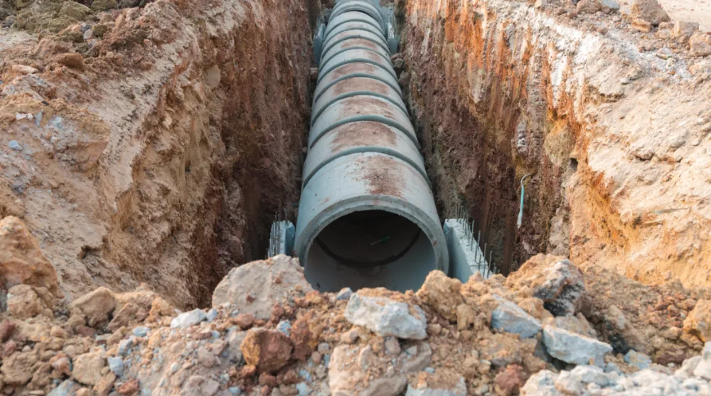 drainage consultants near me | Drainage pipe laid in the ground.