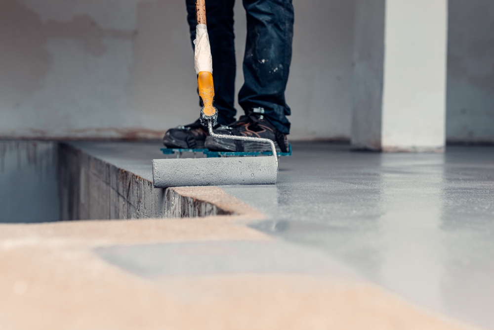 food factory flooring being applied